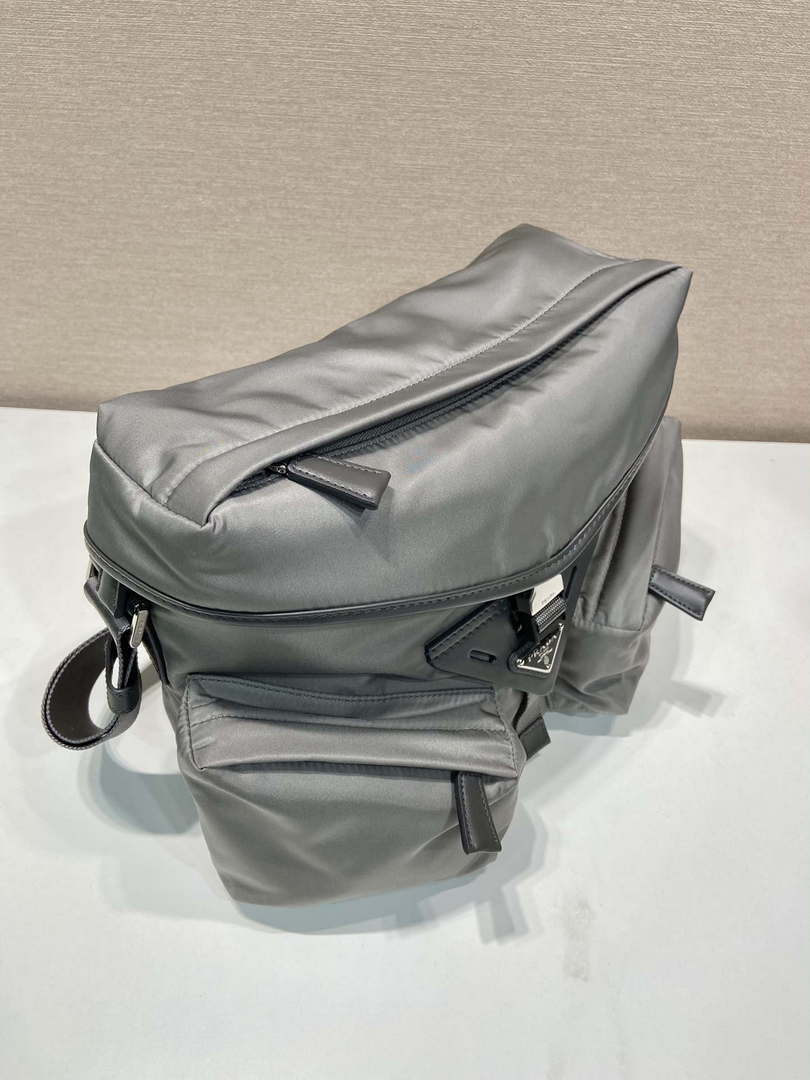 Prada 2VD062 Re-Nylon and leather shoulder bag Gray - Default Title - View 5