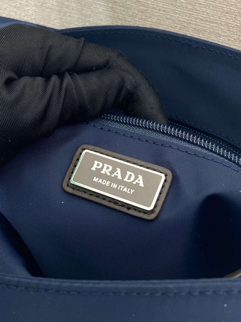 Prada 2VD066 Re-Nylon and Saffiano leather shoulder bag Navy Blue