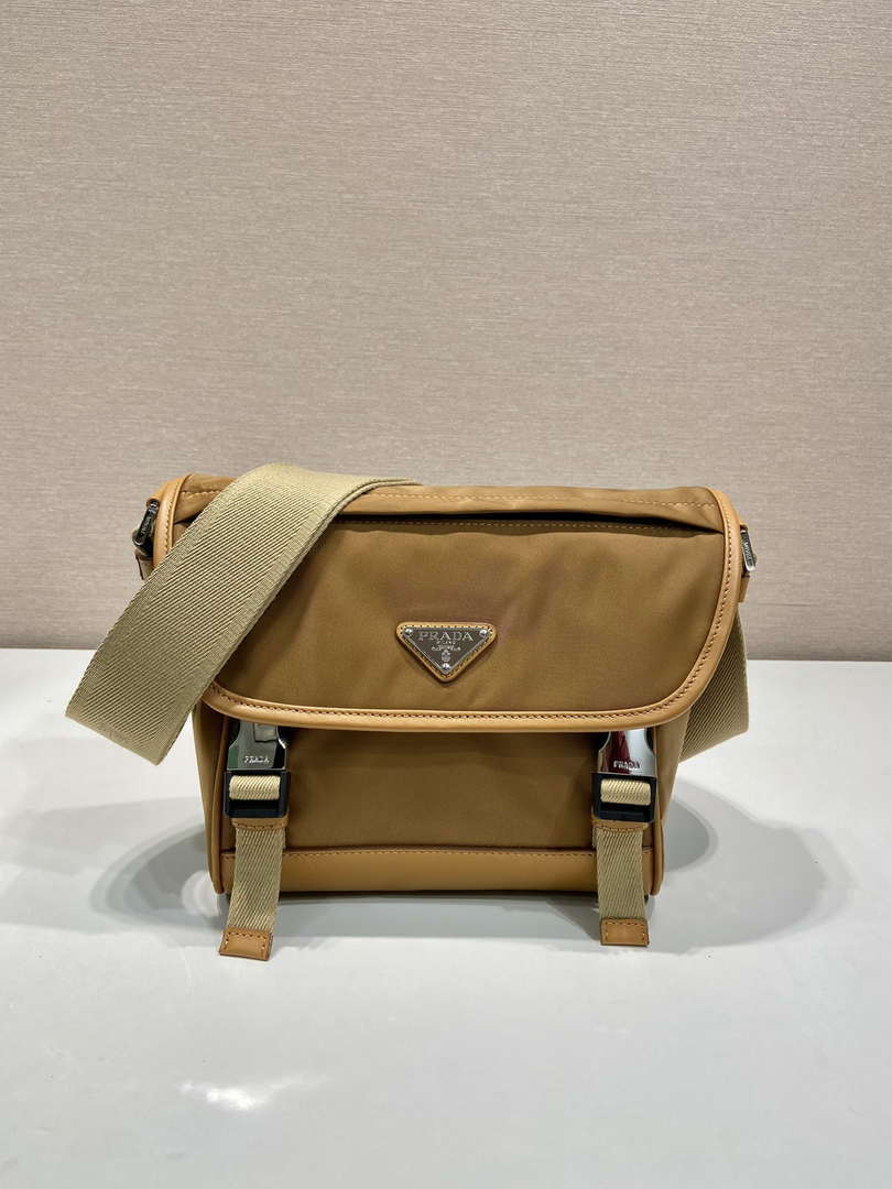 Prada 2VD066 Re-Nylon and Saffiano leather shoulder bag Tan