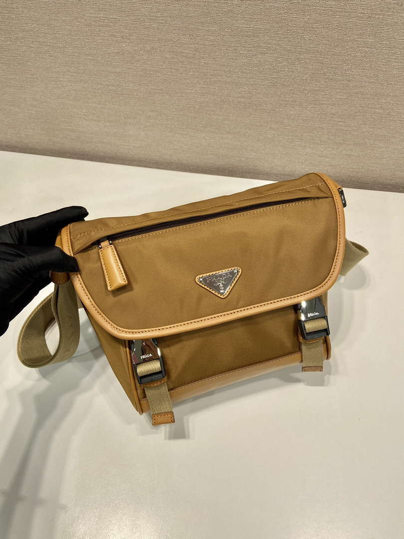 Prada 2VD066 Re-Nylon and Saffiano leather shoulder bag Tan