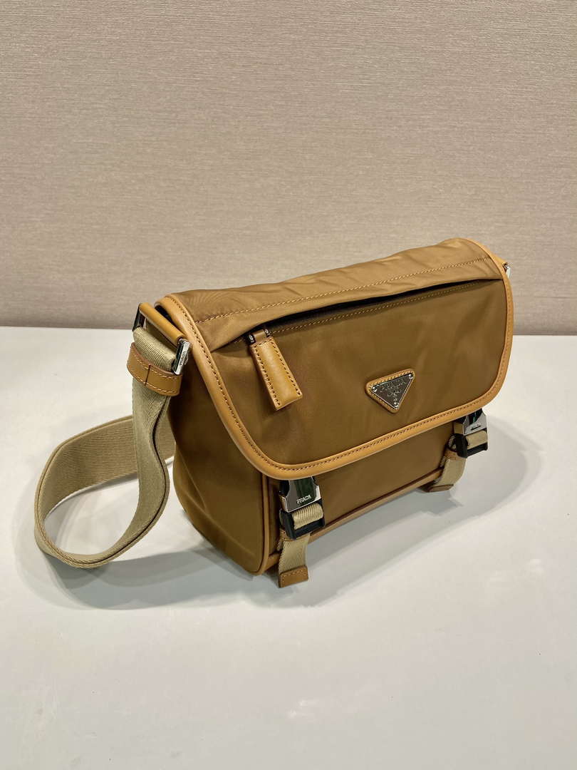 Prada 2VD066 Re-Nylon and Saffiano leather shoulder bag Tan