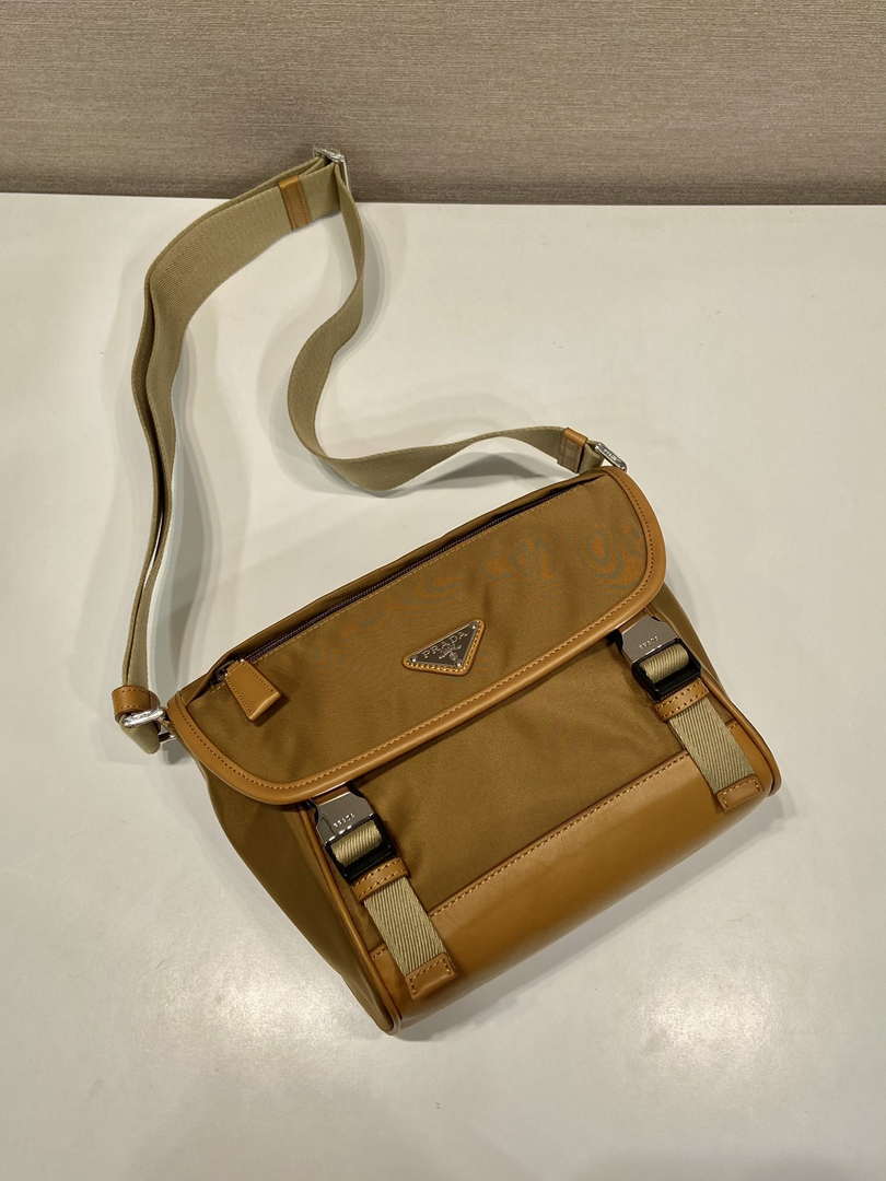 Prada 2VD066 Re-Nylon and Saffiano leather shoulder bag Tan