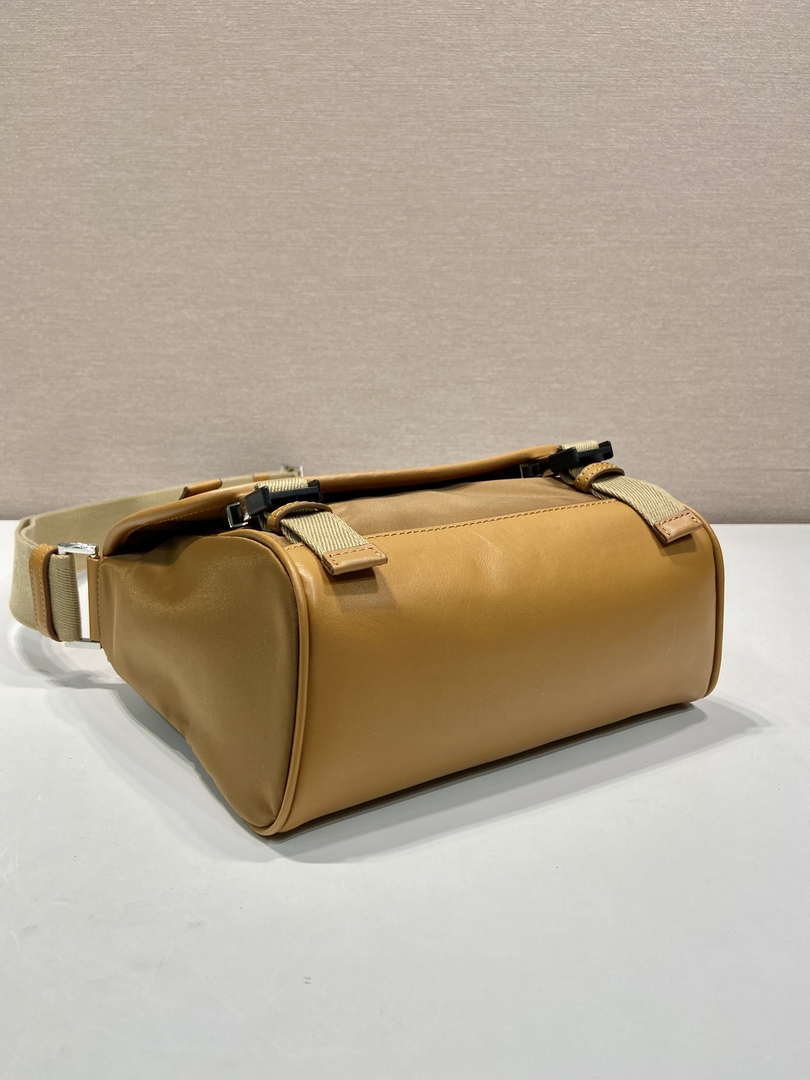 Prada 2VD066 Re-Nylon and Saffiano leather shoulder bag Tan