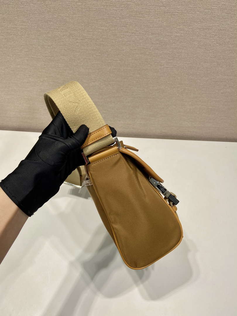 Prada 2VD066 Re-Nylon and Saffiano leather shoulder bag Tan