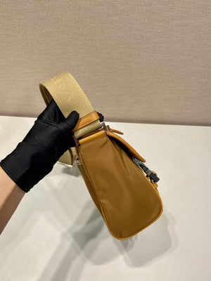 Prada 2VD066 Re-Nylon and Saffiano leather shoulder bag Tan - Default Title - View 7