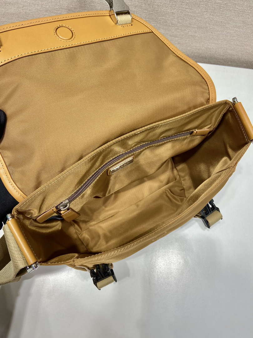Prada 2VD066 Re-Nylon and Saffiano leather shoulder bag Tan