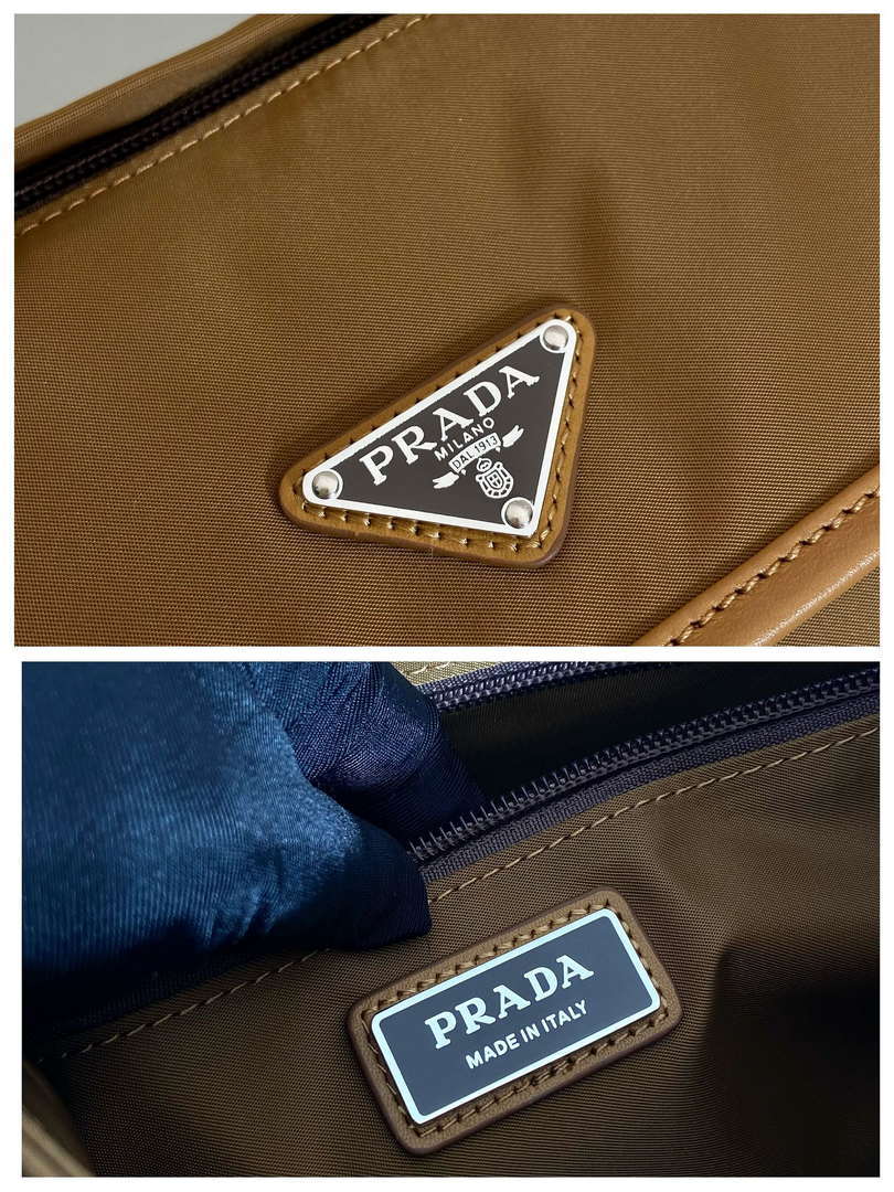 Prada 2VD066 Re-Nylon and Saffiano leather shoulder bag Tan
