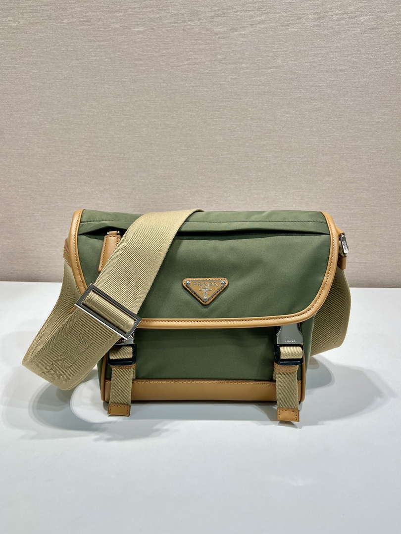 Prada 2VD066 Re-Nylon and Saffiano leather shoulder bag Green