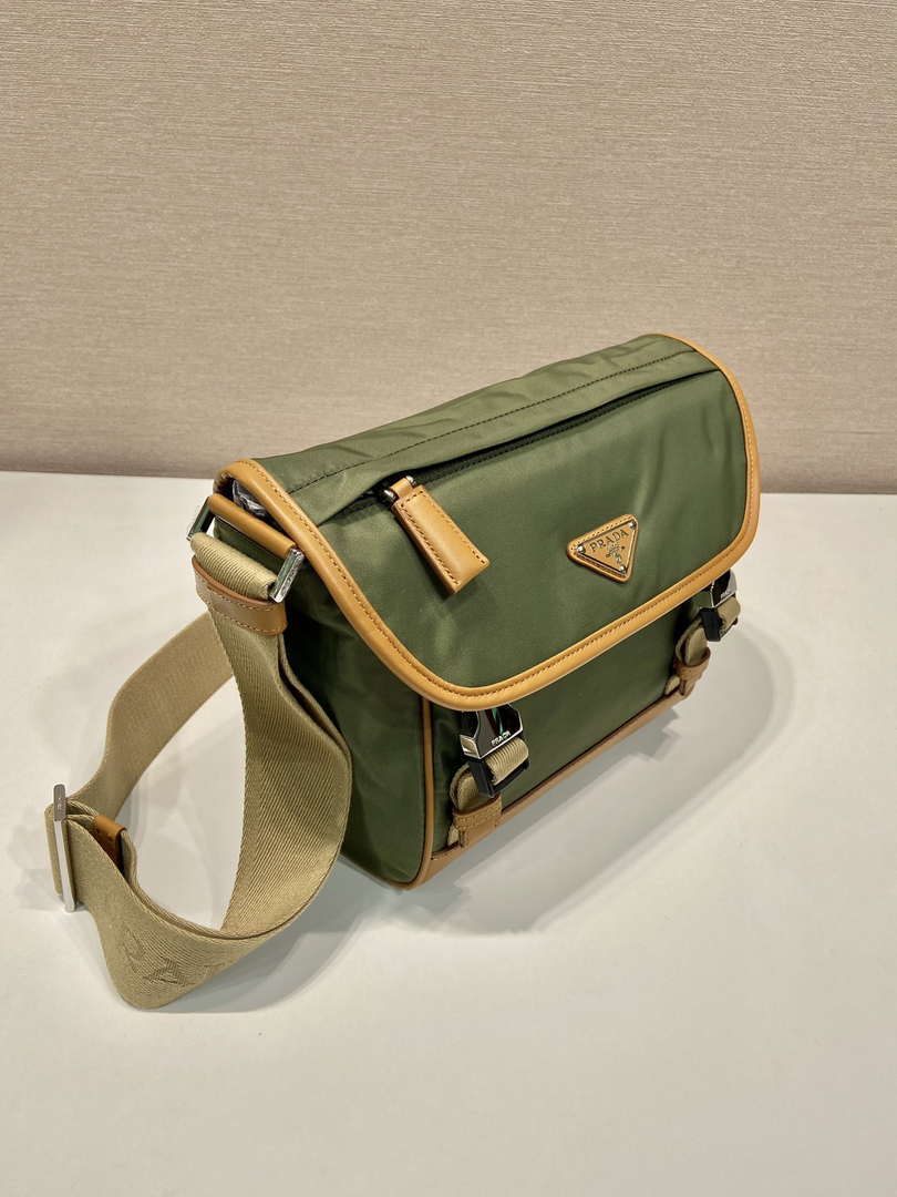 Prada 2VD066 Re-Nylon and Saffiano leather shoulder bag Green