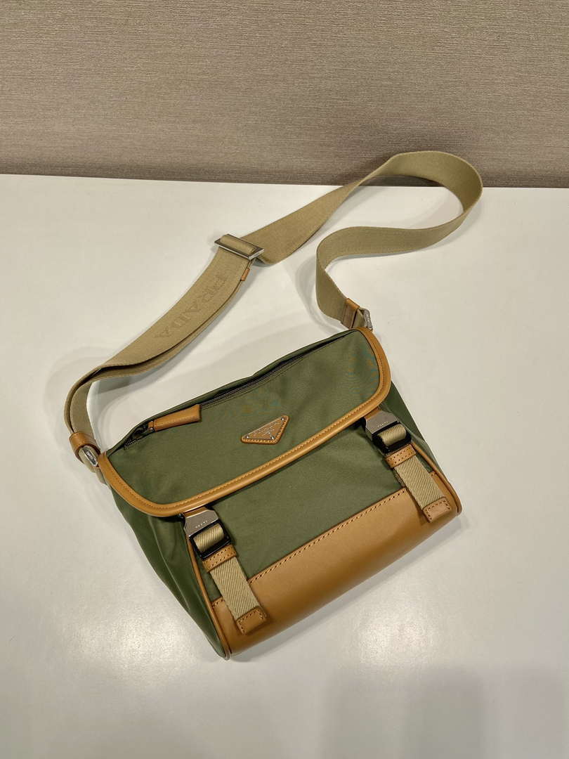 Prada 2VD066 Re-Nylon and Saffiano leather shoulder bag Green
