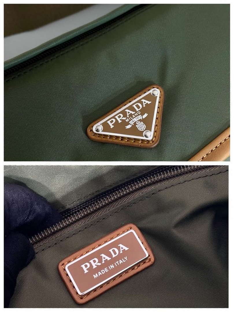 Prada 2VD066 Re-Nylon and Saffiano leather shoulder bag Green