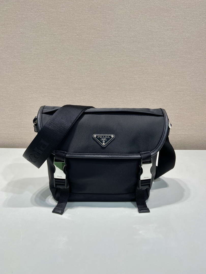 Prada 2VD066 Re-Nylon and Saffiano leather shoulder bag Black