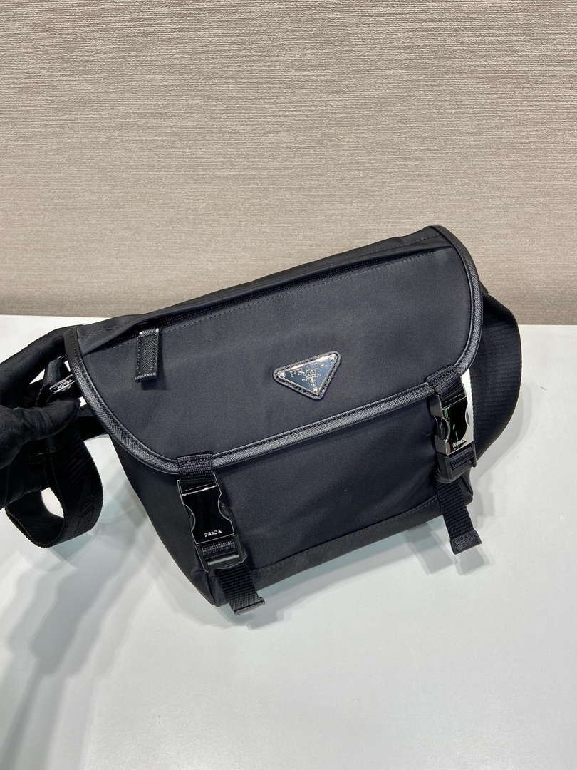 Prada 2VD066 Re-Nylon and Saffiano leather shoulder bag Black