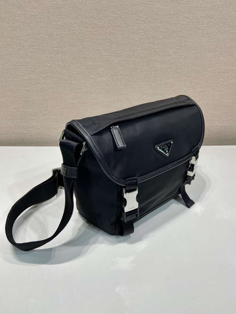 Prada 2VD066 Re-Nylon and Saffiano leather shoulder bag Black