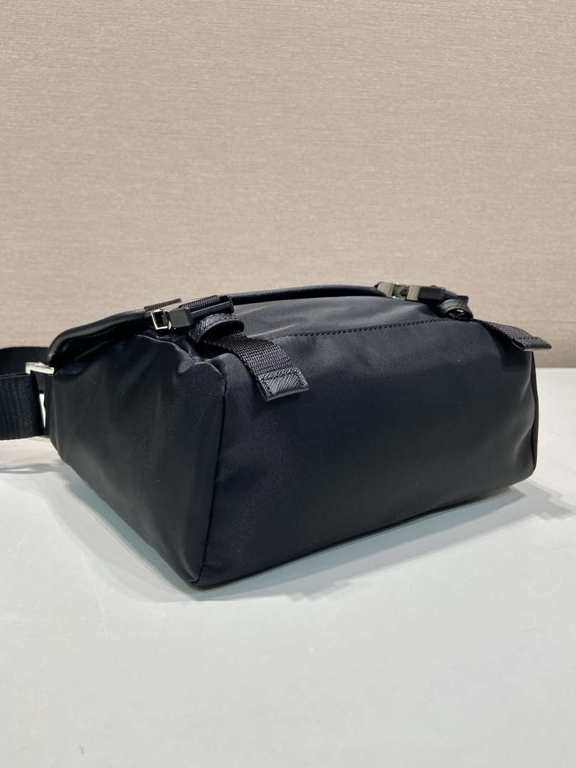 Prada 2VD066 Re-Nylon and Saffiano leather shoulder bag Black