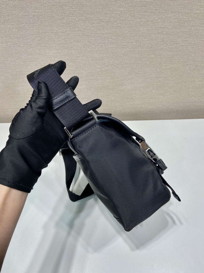 Prada 2VD066 Re-Nylon and Saffiano leather shoulder bag Black