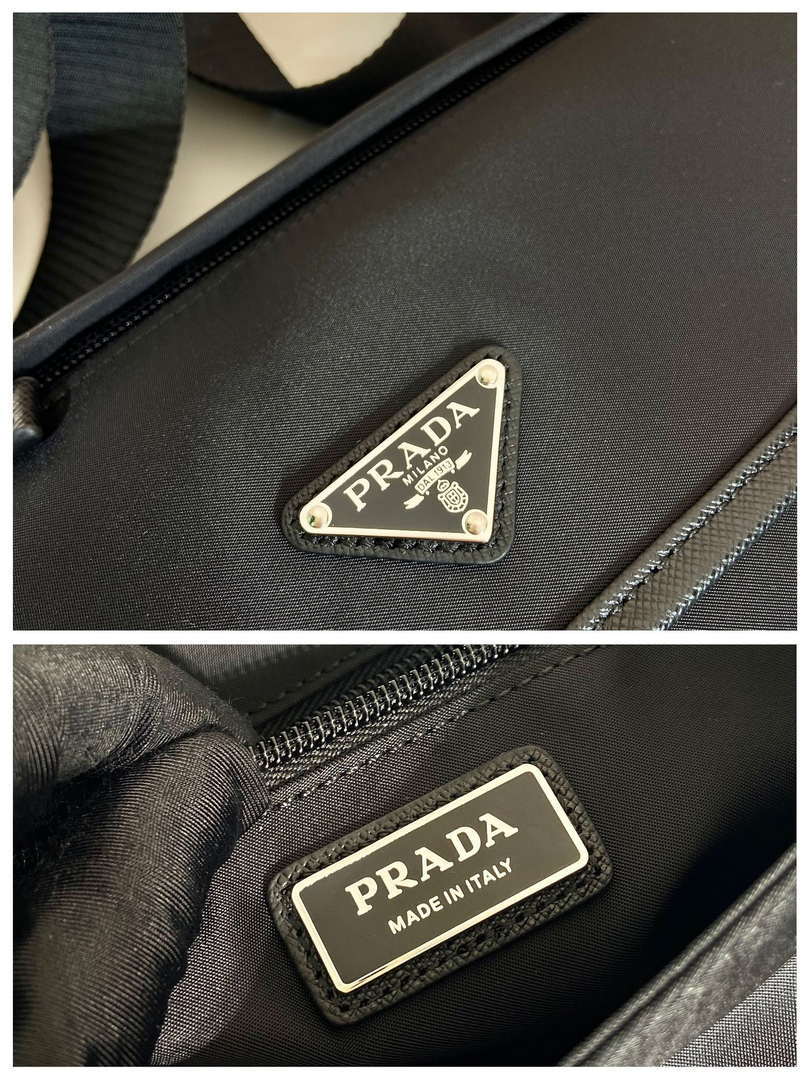 Prada 2VD066 Re-Nylon and Saffiano leather shoulder bag Black
