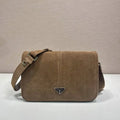 Prada 2VD073 Suede shoulder bag Cocoa Brown