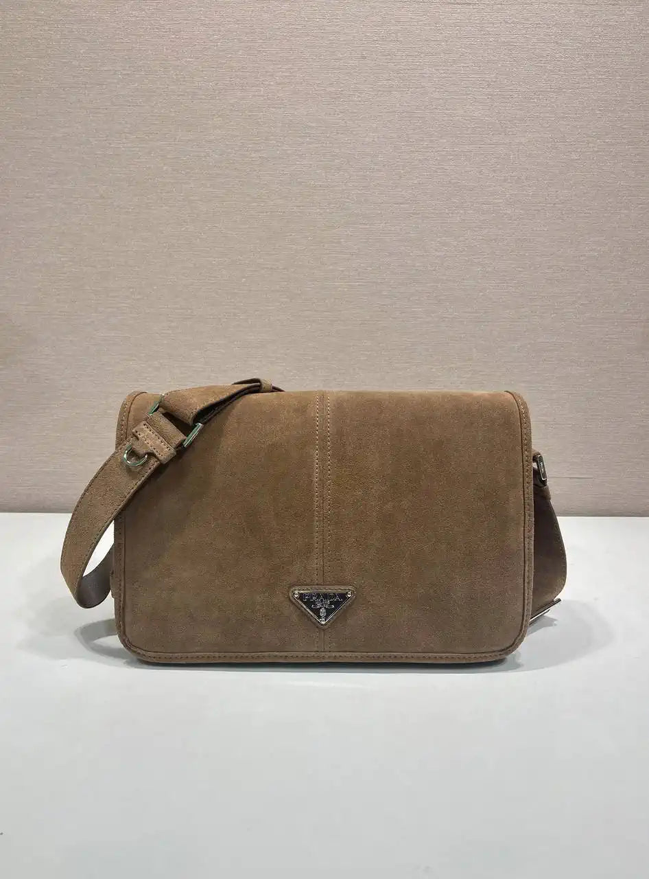 Prada 2VD073 Suede shoulder bag Cocoa Brown
