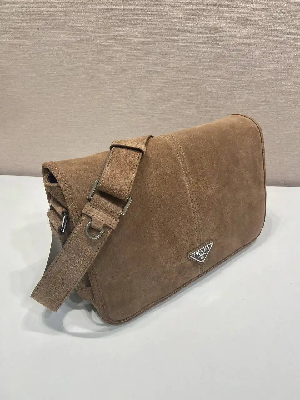 Prada 2VD073 Suede shoulder bag Cocoa Brown