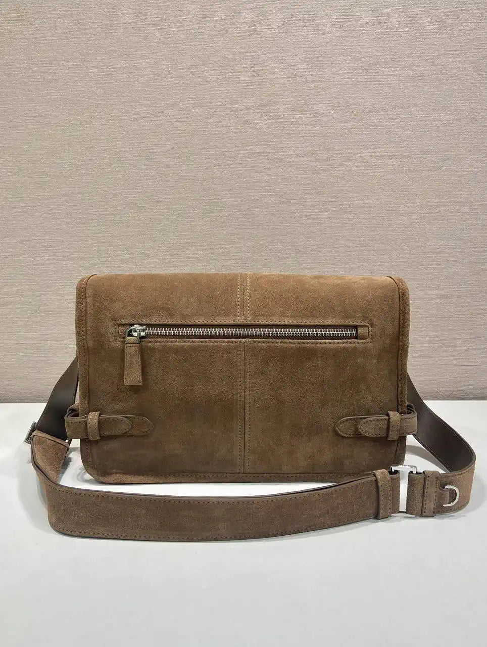 Prada 2VD073 Suede shoulder bag Cocoa Brown