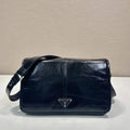 Prada 2VD073 Wax leather shoulder bag Black