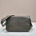 Prada 2VD073 Wax leather shoulder bag Gray