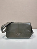Prada 2VD073 Wax leather shoulder bag Gray