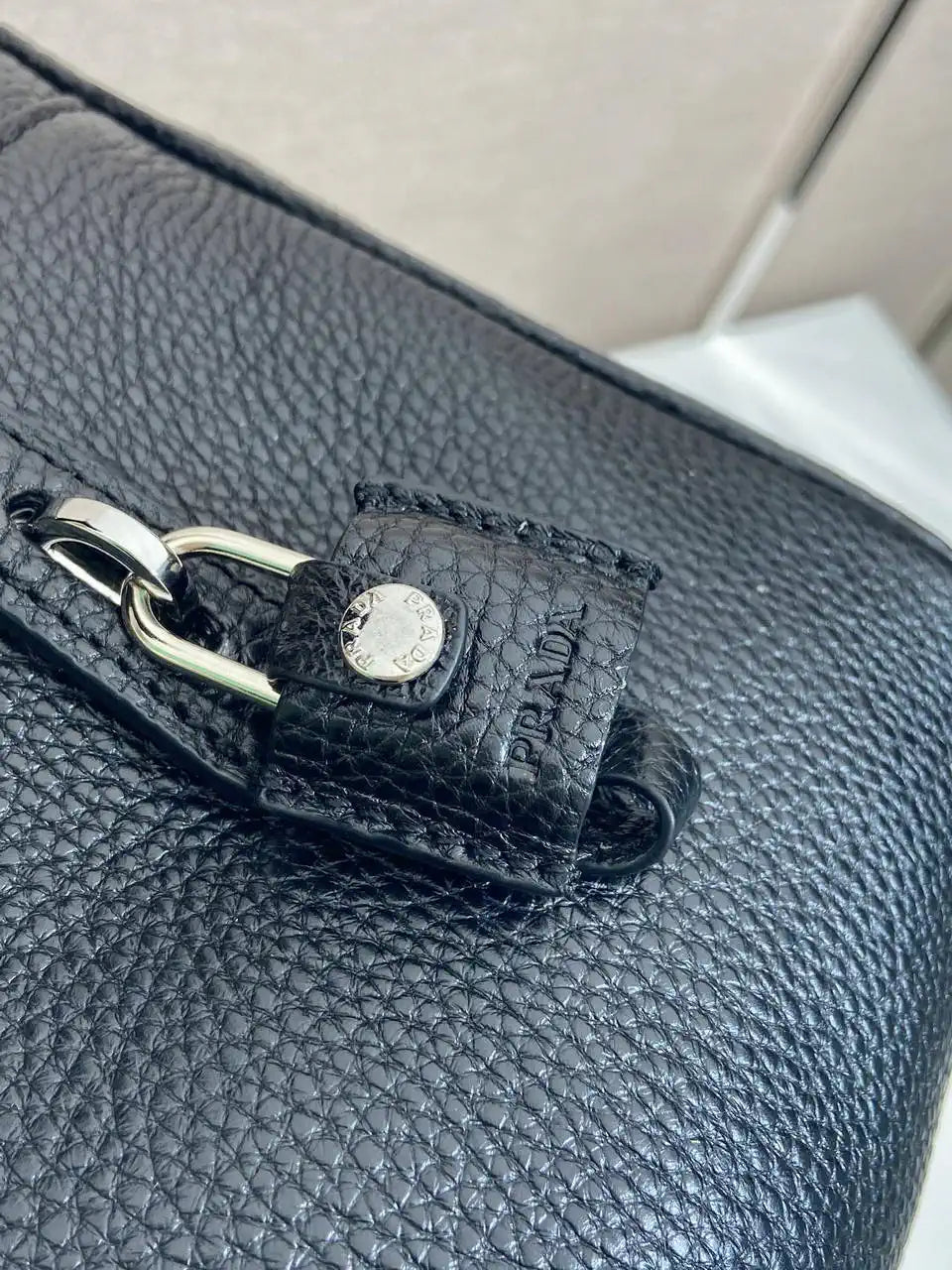 Prada 2VE027 Leather work bag Black