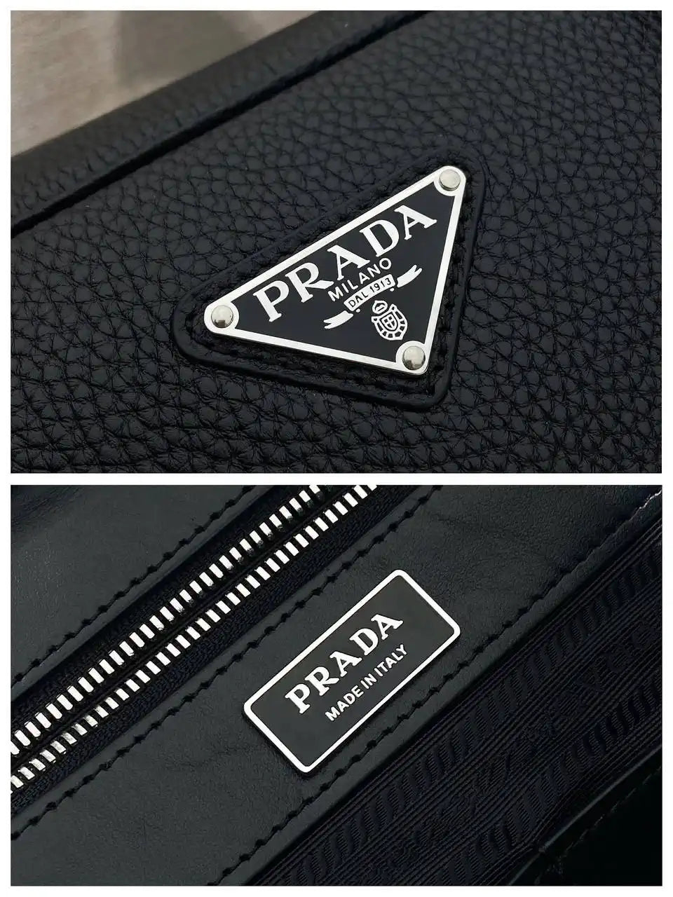Prada 2VE027 Leather work bag Black