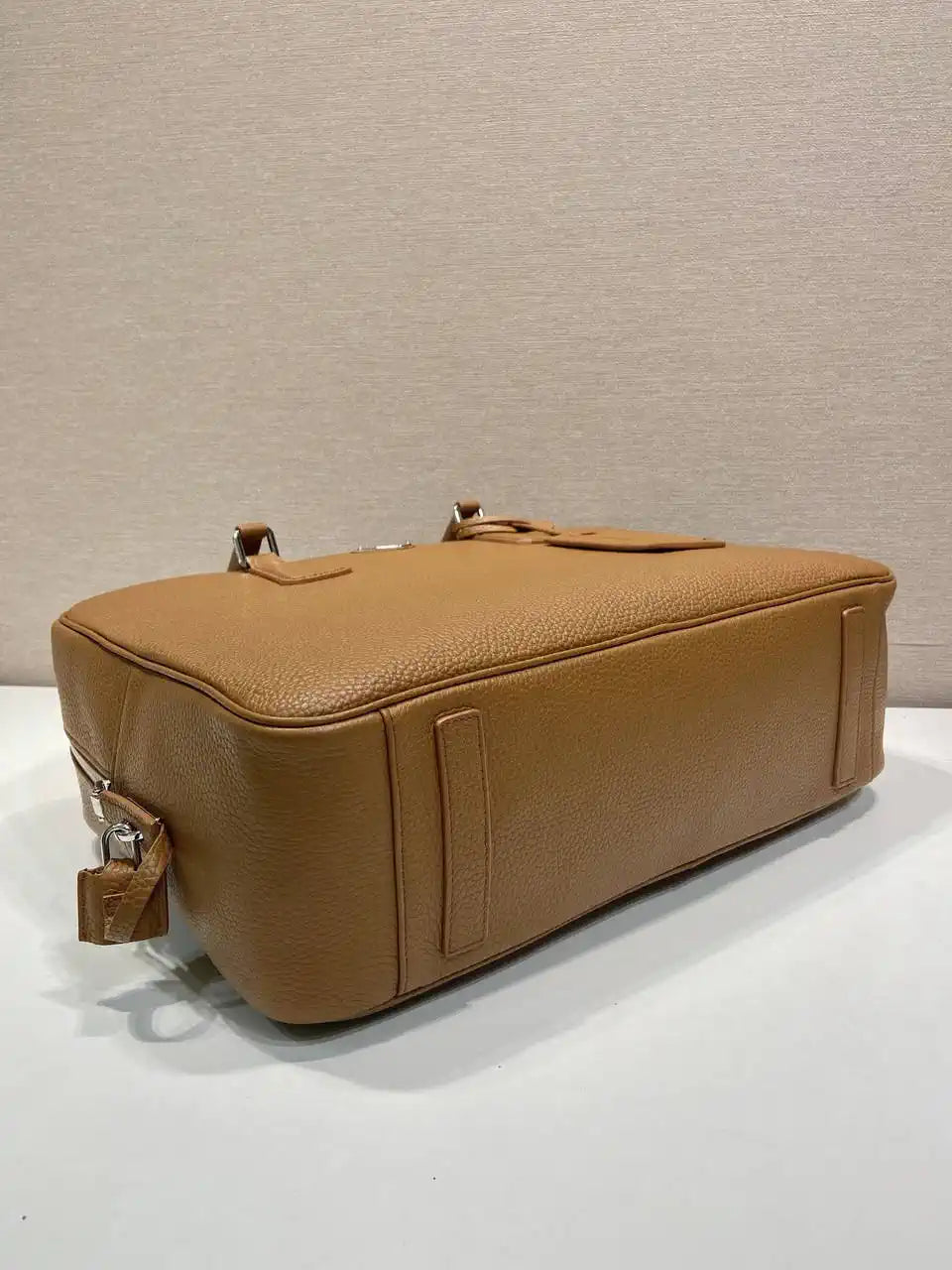 Prada 2VE027 Leather work bag Gold Brown