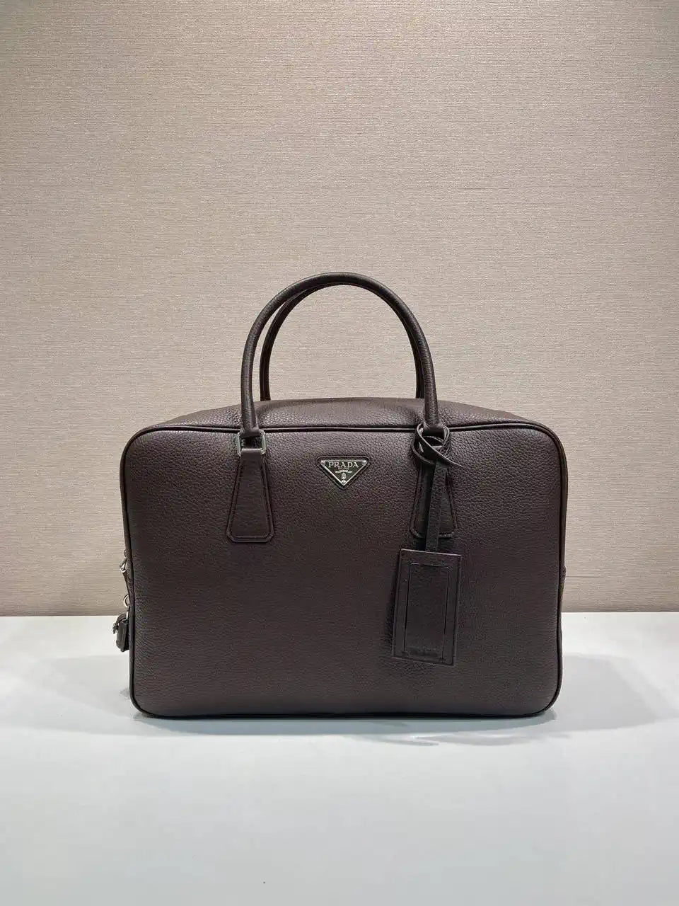 Prada 2VE027 Leather work bag Sienna