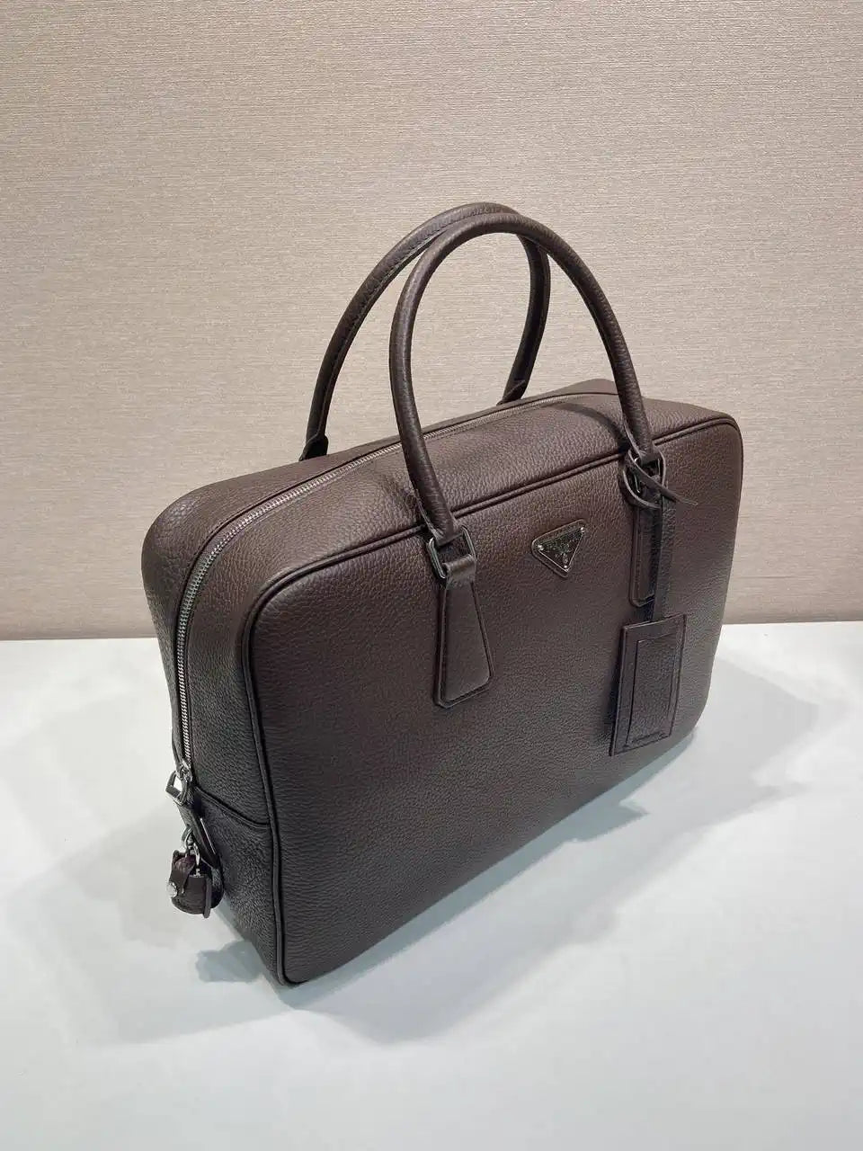 Prada 2VE027 Leather work bag Sienna
