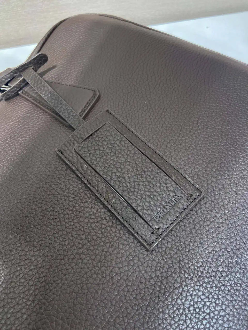 Prada 2VE027 Leather work bag Sienna