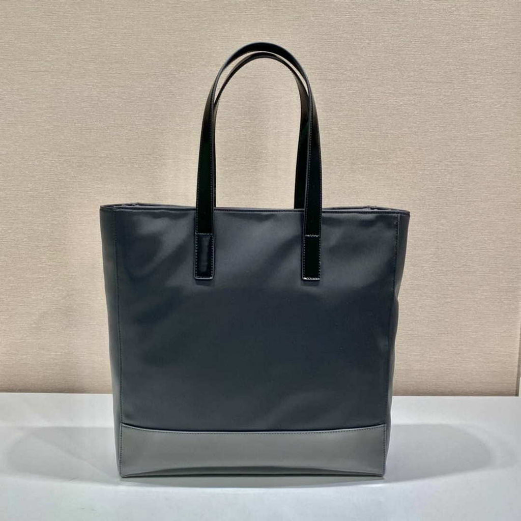 Prada 2VG071 Re-Nylon and Leather tote Black