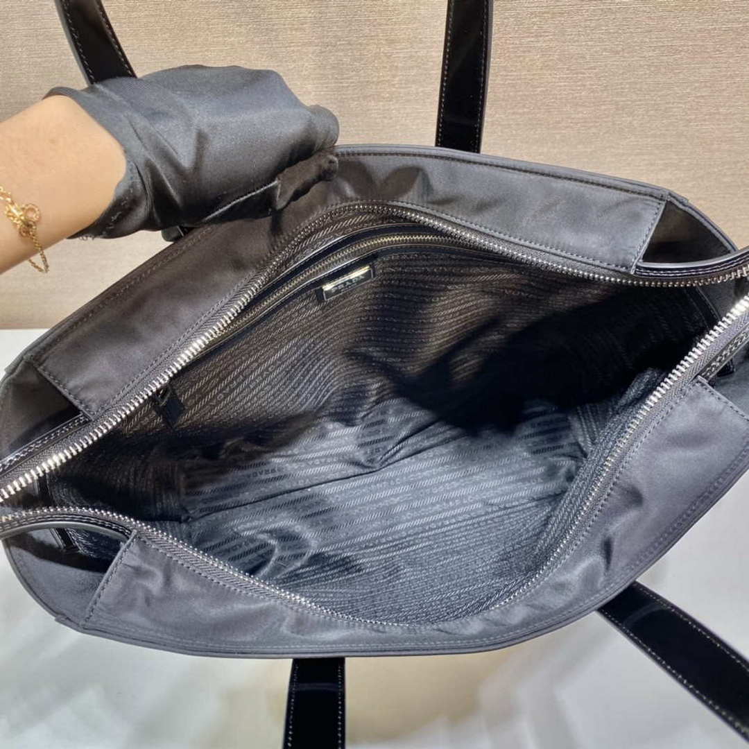 Prada 2VG071 Re-Nylon and Leather tote Black - Default Title - View 8