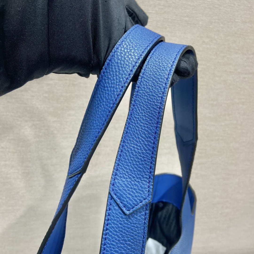 Prada 2VG092 Leather Tote Shoulder Bags Blue - Default Title - View 7