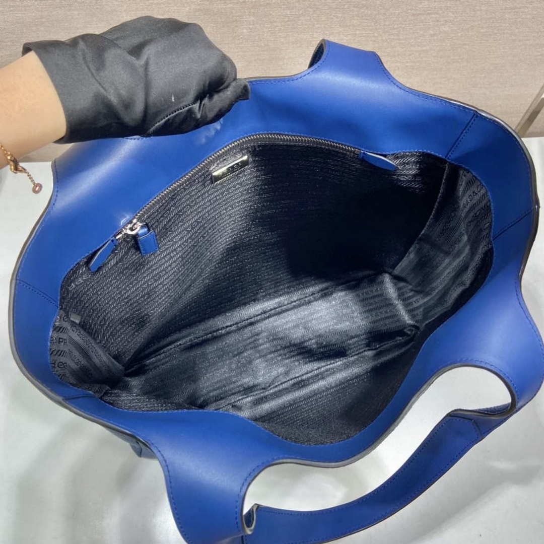 Prada 2VG092 Leather Tote Shoulder Bags Blue - Default Title - View 8