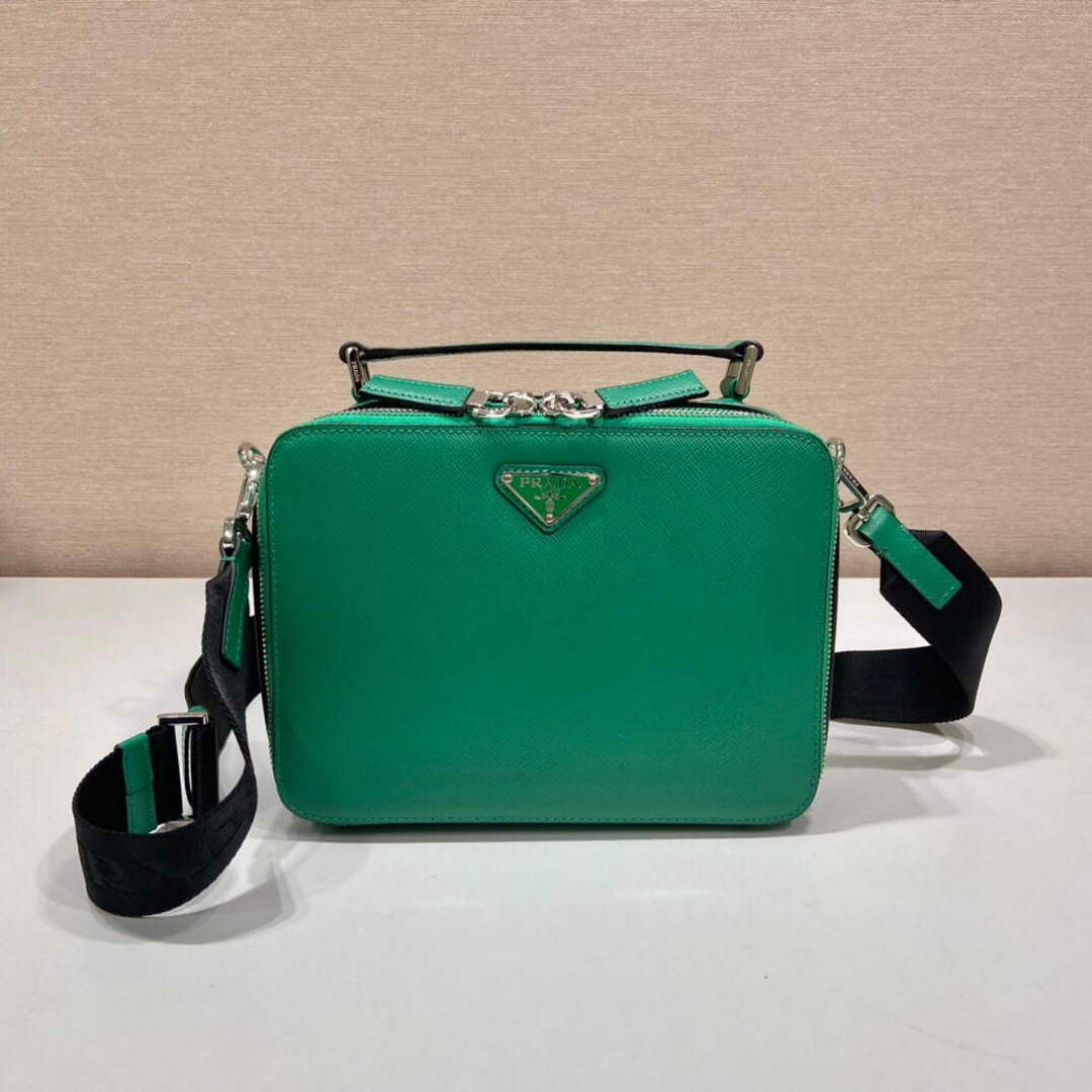 Prada 2VH069 Brique Saffiano leather bag Mango green