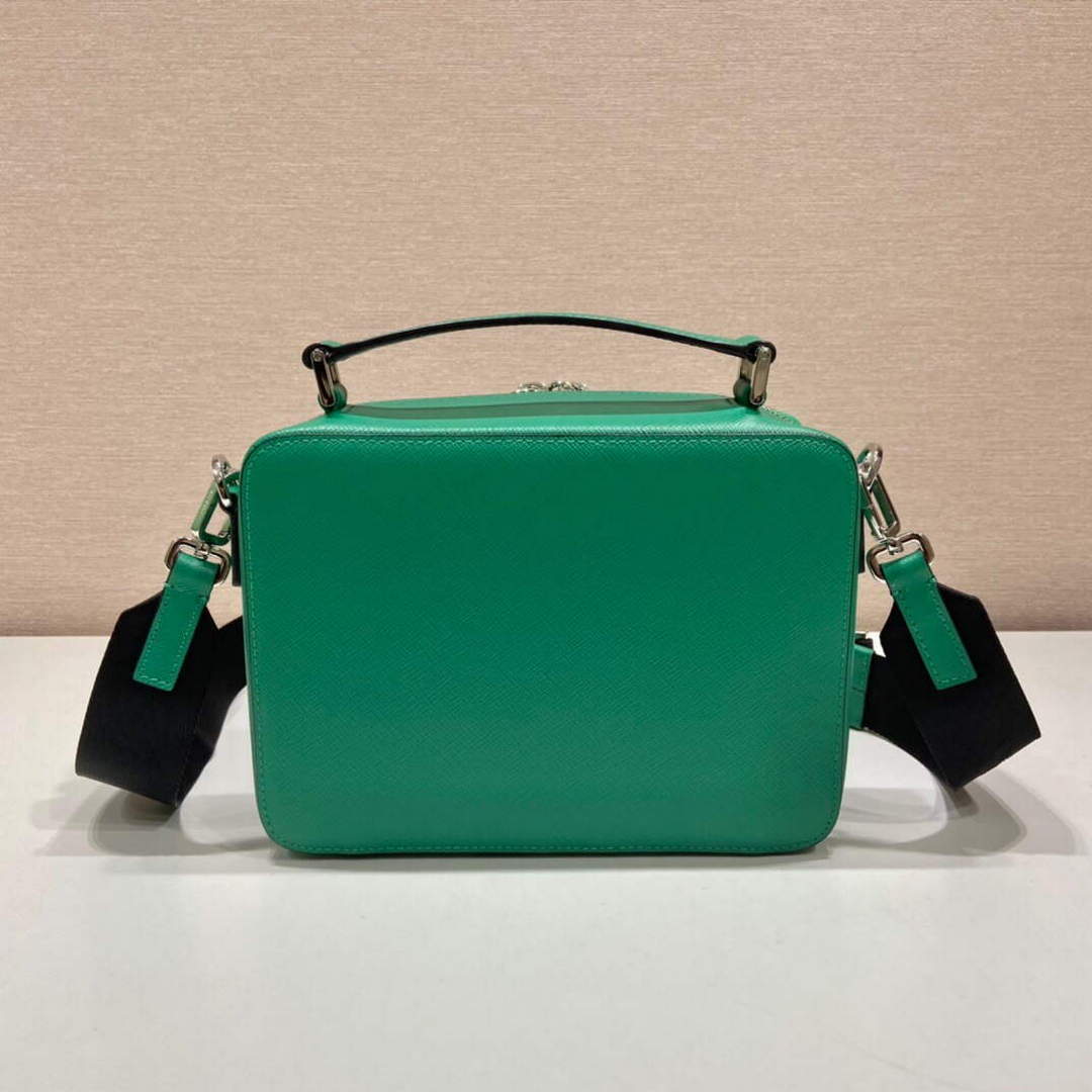 Prada 2VH069 Brique Saffiano leather bag Mango green