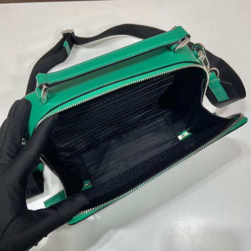 Prada 2VH069 Brique Saffiano leather bag Mango green