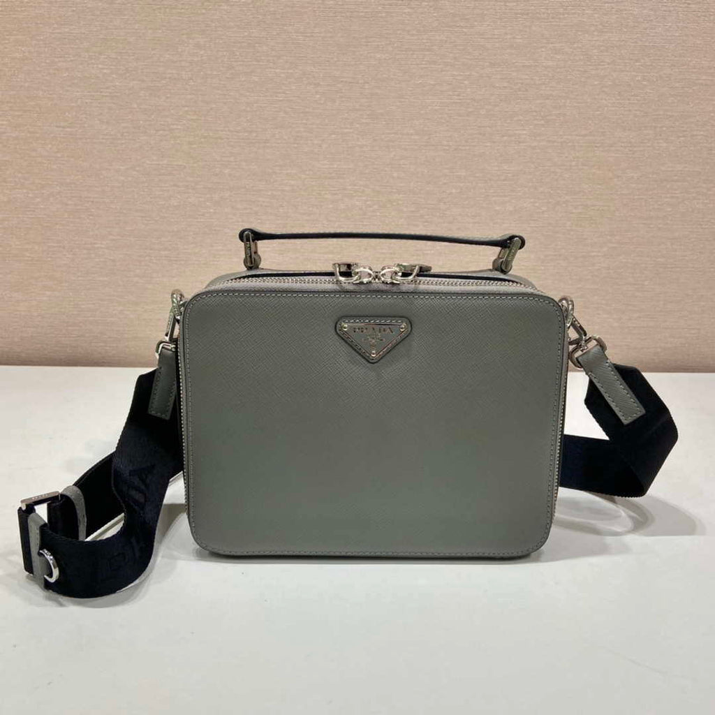 Prada 2VH069 Brique Saffiano leather bag Gray