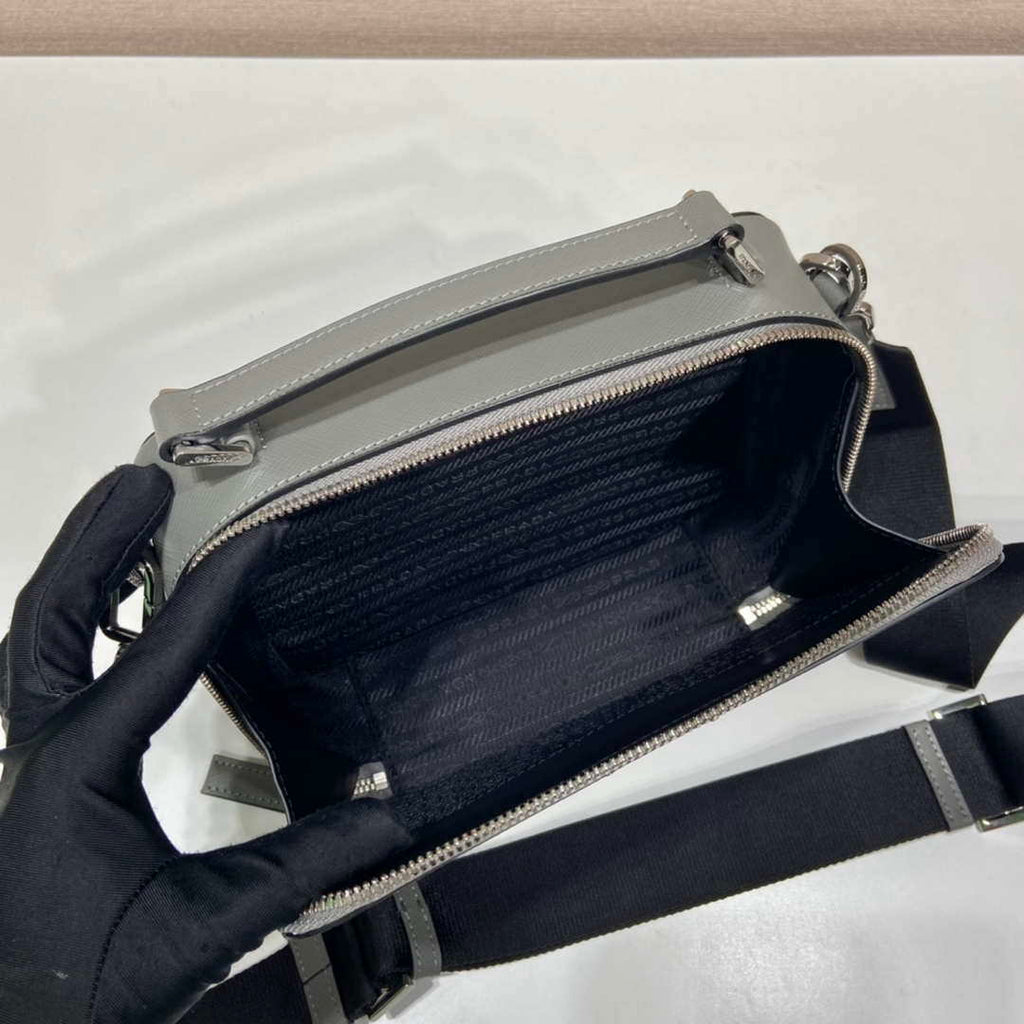 Prada 2VH069 Brique Saffiano leather bag Gray