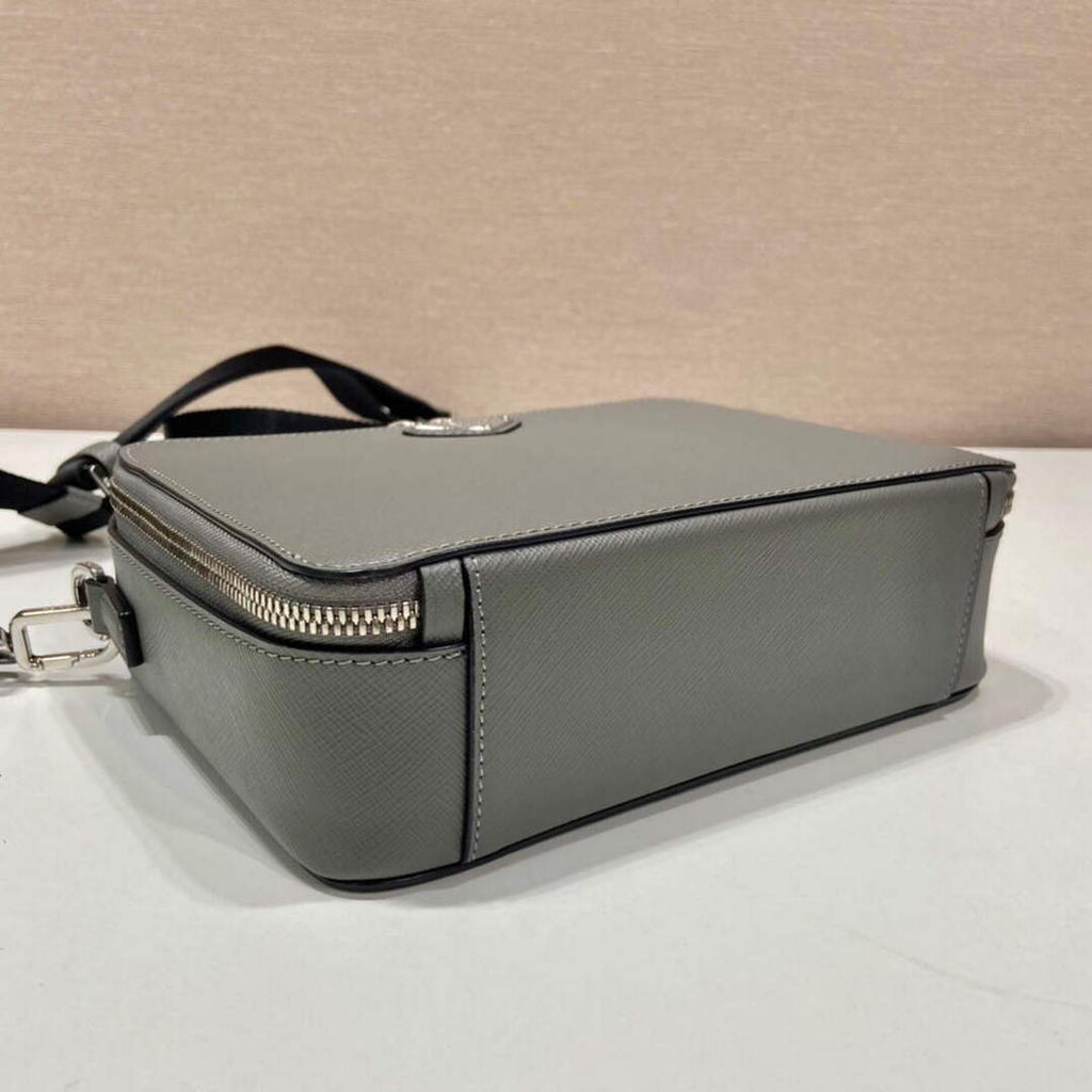 Prada 2VH069 Brique Saffiano leather bag Marble Gray