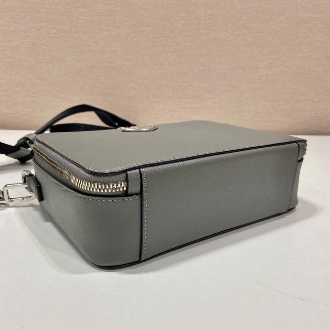 Prada 2VH069 Brique Saffiano leather bag Marble Gray