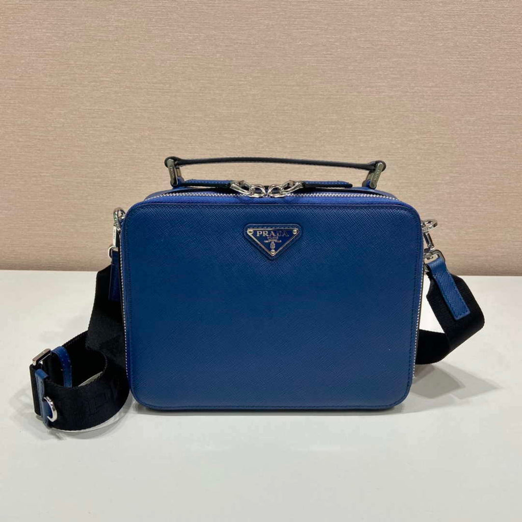 Prada 2VH069 Brique Saffiano leather bag Blue