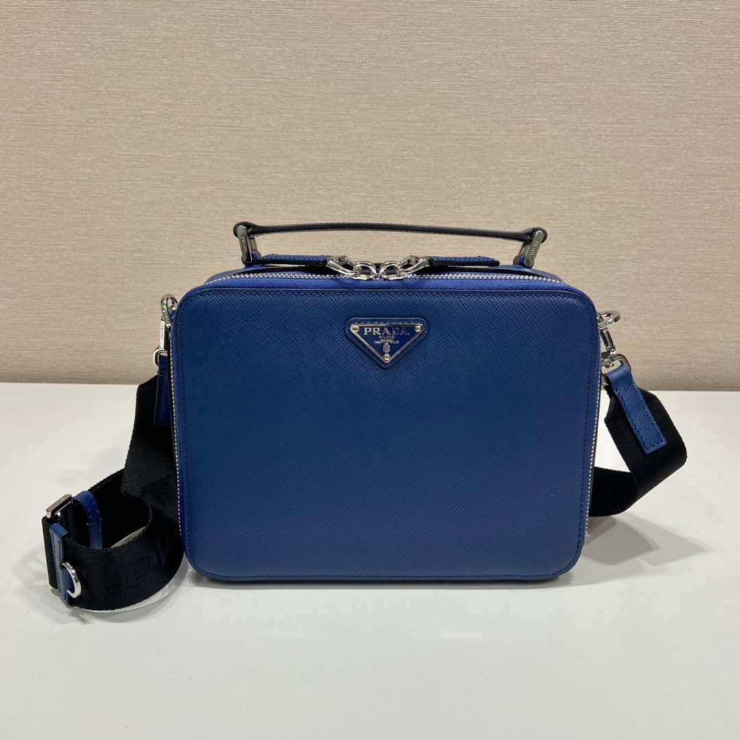 Prada 2VH069 Brique Saffiano leather bag Blue
