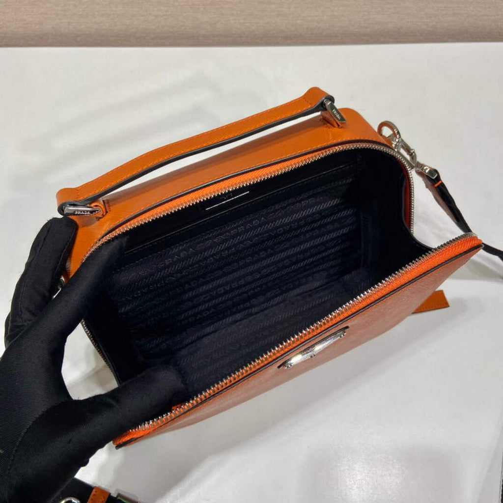 Prada 2VH069 Brique Saffiano leather bag Papaya