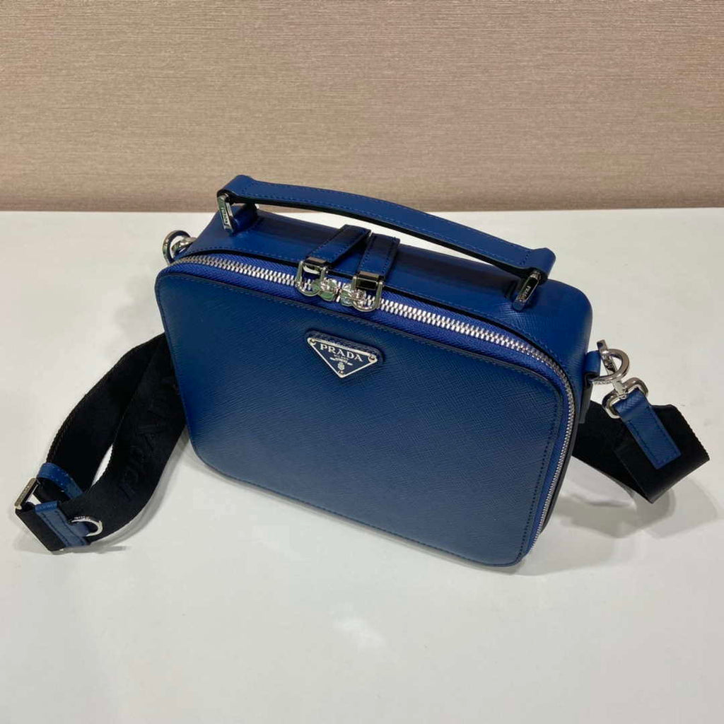 Prada 2VH069 Brique Saffiano leather bag Blue