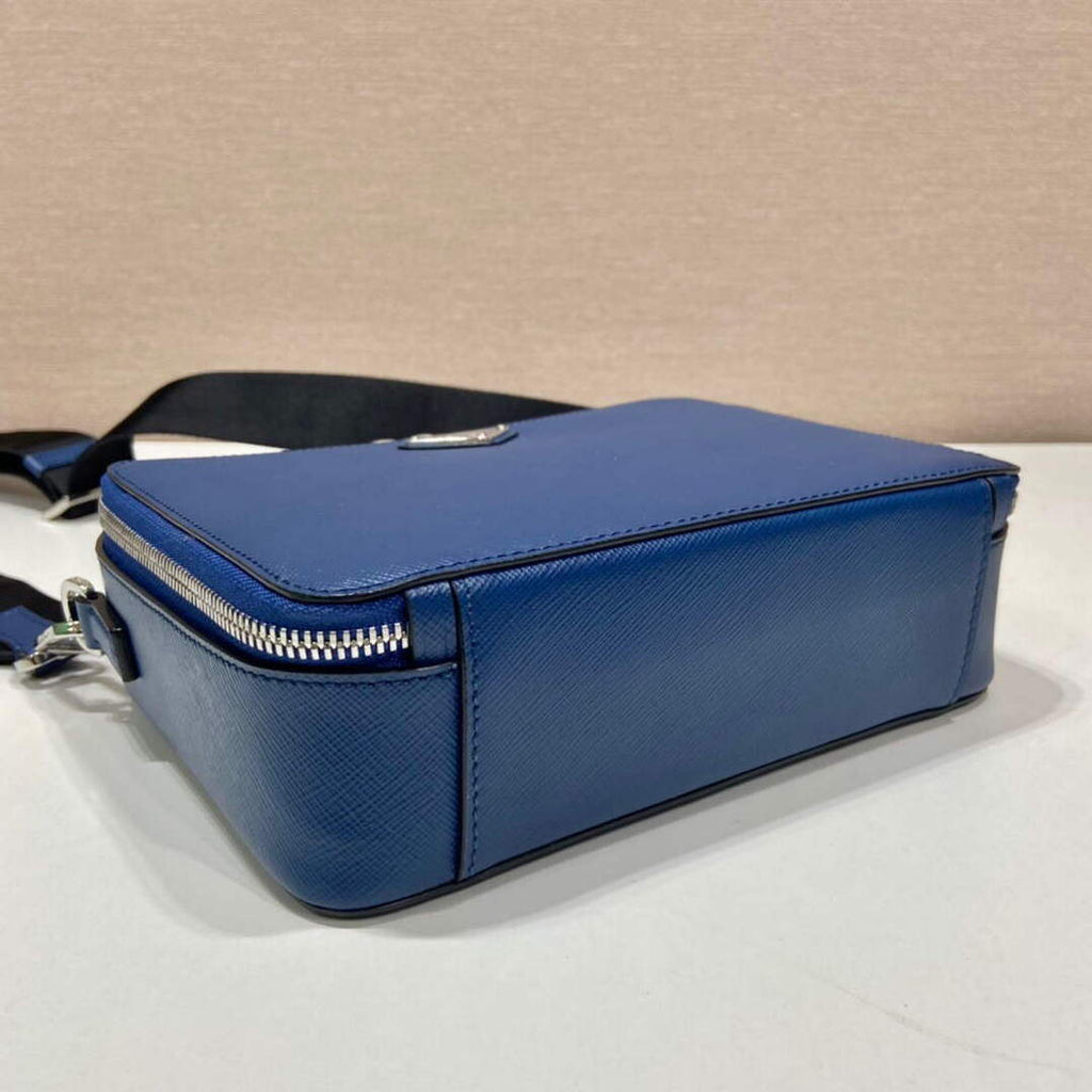 Prada 2VH069 Brique Saffiano leather bag Bluette